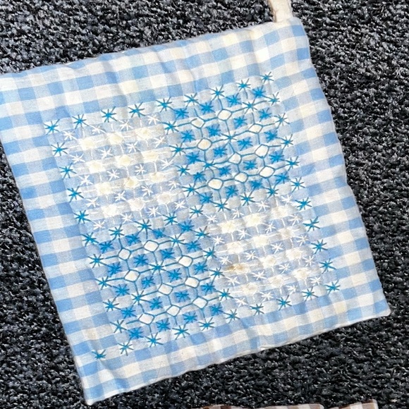 Vintage Cloth Fabric Oven Mitts/ Potholders  (2) - Picture 5 of 8